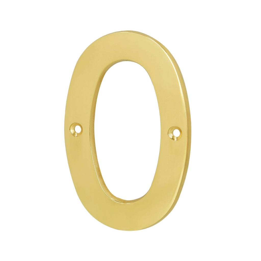 Número 0 de latón sólido 4', latón brillante, HERMEX