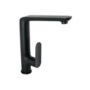 Monomando cuello alto para fregadero, negro, FOSET RIVIERA