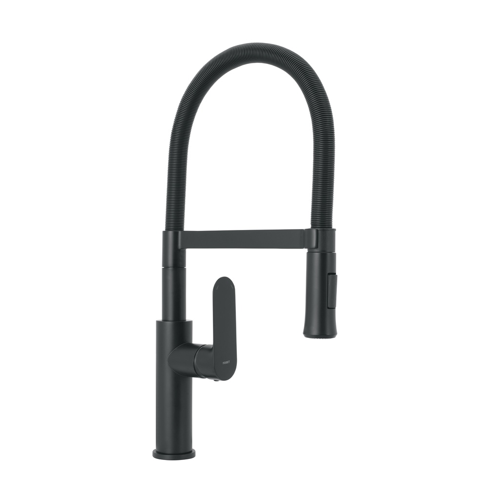 Monomando nariz flexible para fregadero, negro,FOSET RIVIERA