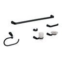 Juego de 6 accesorios para baño, negro, FOSET RIVIERA