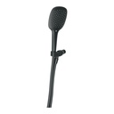 Regadera de teléfono con soporte, negro, FOSET RIVIERA