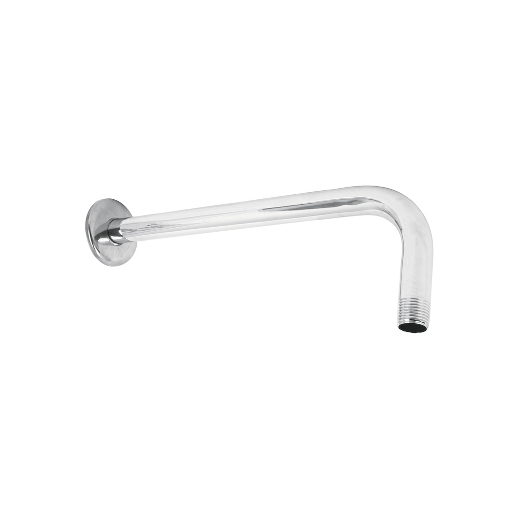 Brazo recto con chapetón para regadera, 30 cm, cromo, FOSET