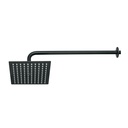 Regadera plato cuadrado 8' con brazo, negro, FOSET RIVIERA