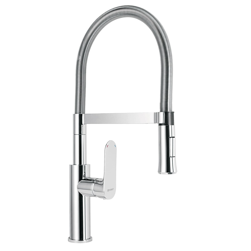 Monomando nariz flexible para fregadero, cromo,FOSET RIVIERA