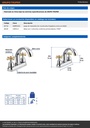 Mezcladora lavabo 4' cromo-oro, nariz curva, cruceta, AQUA