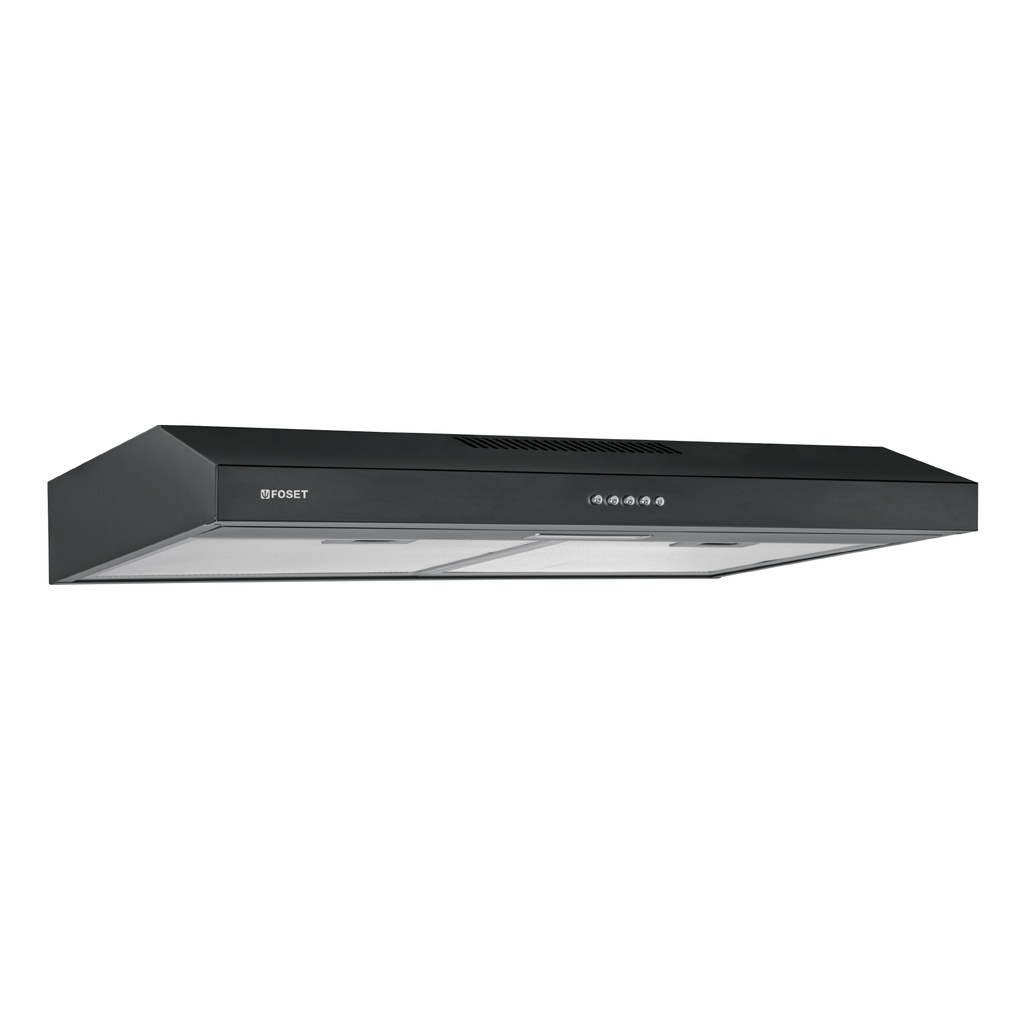 Campana extractora 75 cm, empotrable, negra, FOSET