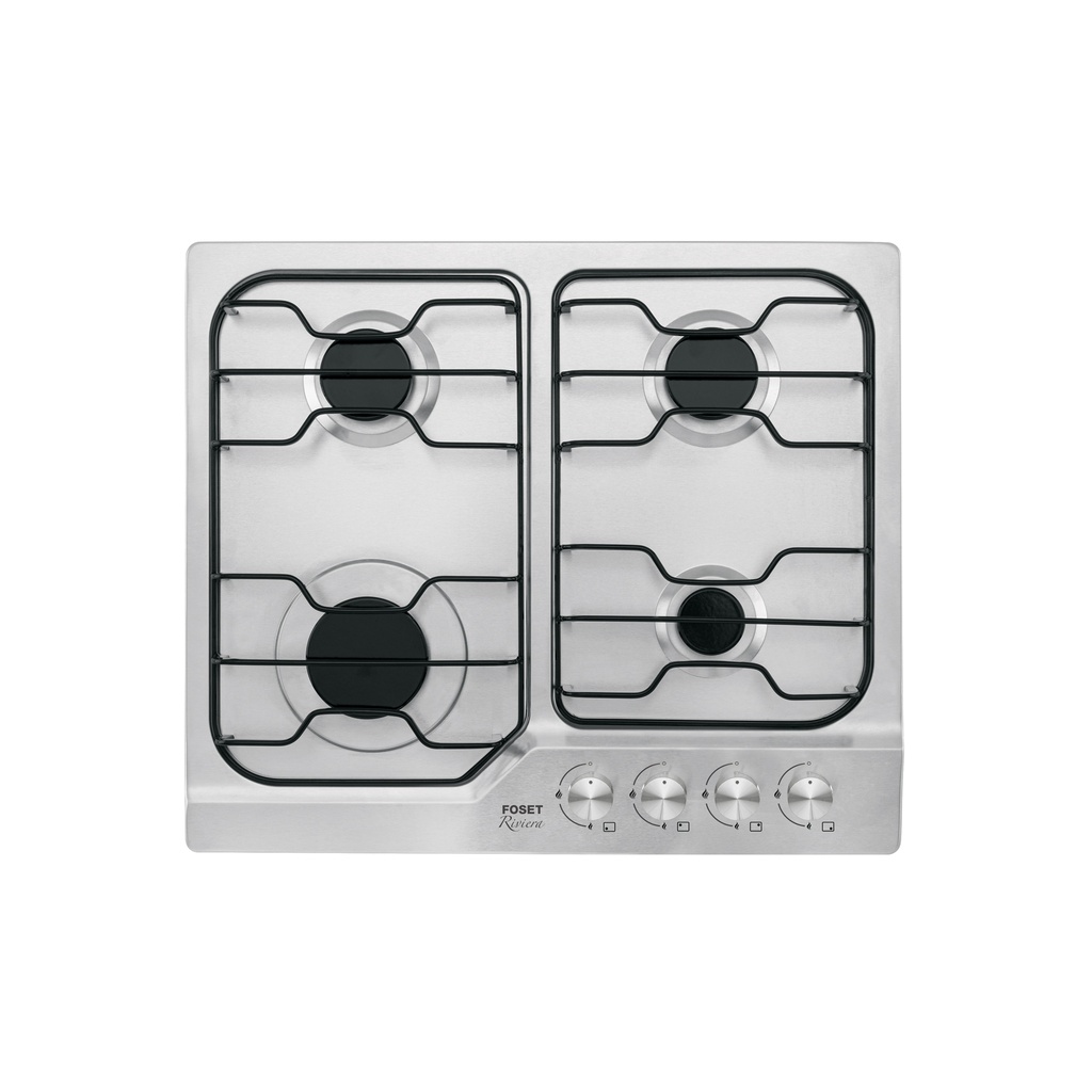 Parrilla gas empotrable 60 cm, 4 quemadores, esmalte, FOSET