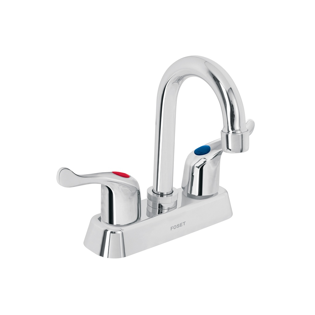 Mezcladora 4' lavabo, ABS, cuello bar, palanca, BASIC