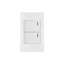 Placa armada 2 interruptores, 1.5 módulos, Española, blanco