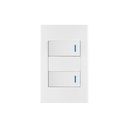 Placa armada 2 interruptores, 1 módulo, Española, blanco