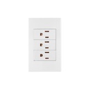 Placa armada 3 contactos, 1 módulo, Española, blanco