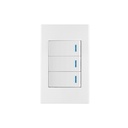 Placa armada 3 interruptores, 1 módulo, Española, blanco