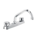 Mezcladora 8' fregadero cromo, cuello corto,compresión,BASIC