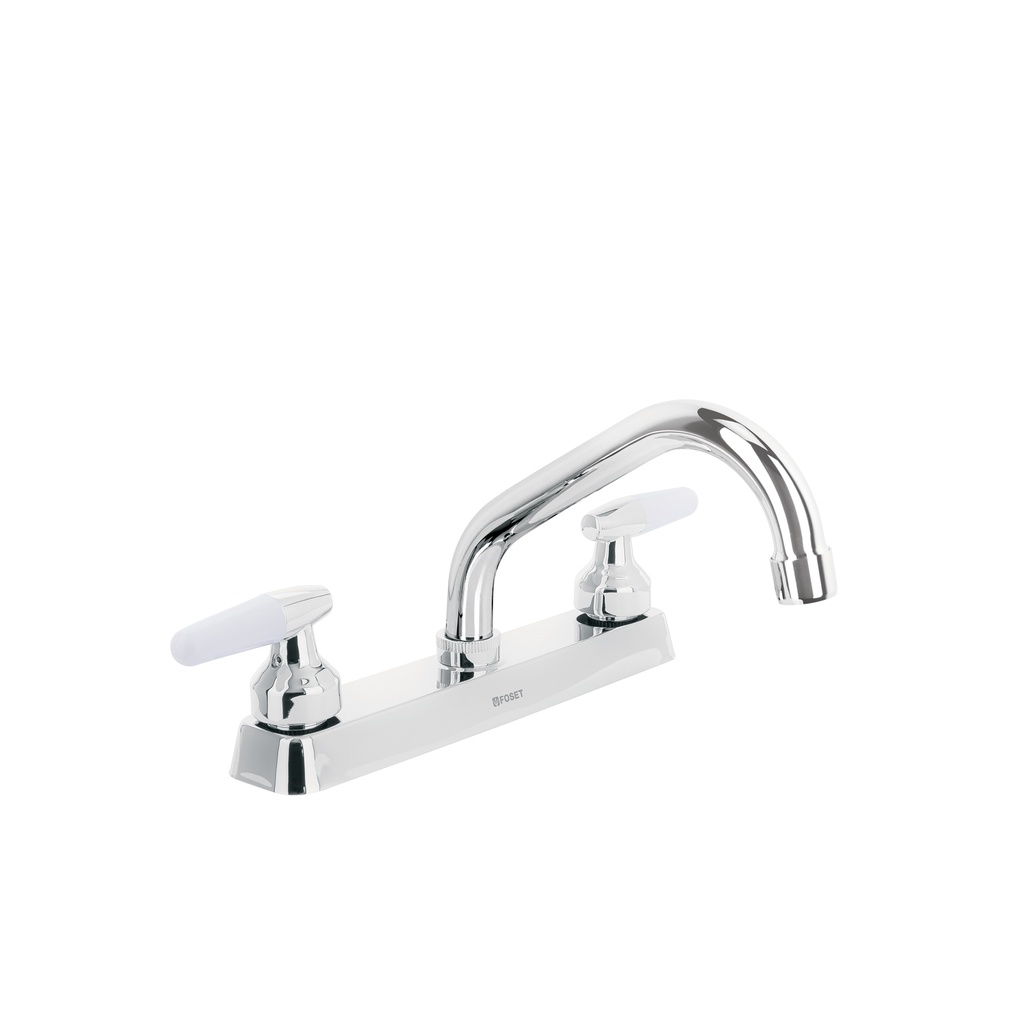 Mezcladora 8' fregadero cromo, cuello corto, cono, BASIC