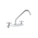 Mezcladora 8' fregadero cromo, cuello largo, cruceta, BASIC