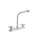 Mezcladora 8' fregadero cromo, cuello cobra, cruceta, BASIC