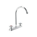 Mezcladora 8' fregadero cromo, cuello curvo, cruceta, BASIC