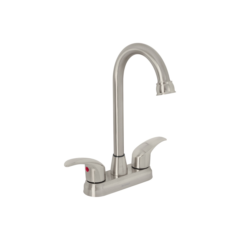 Mezcladora lavabo 4' satín, tipo bar, palanca, AQUA