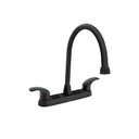 Mezcladora fregadero 8' negro, cuello largo, palanca, AQUA