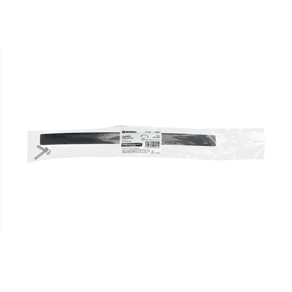 Jaladera de 224mm, línea Moderna, negro, HERMEX