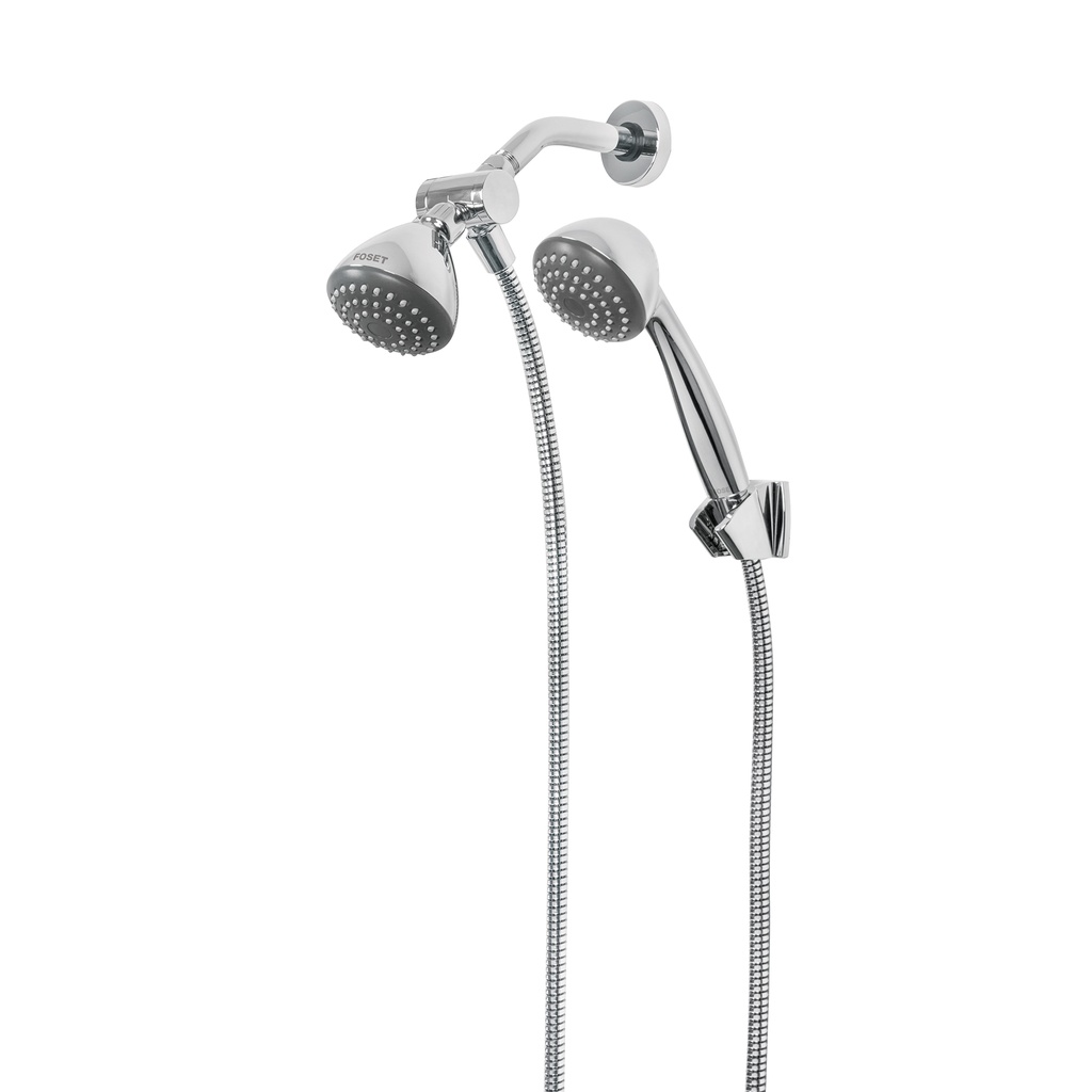 Regadera doble fija y teléfono 3-1/4', ABS, cromo, AERO