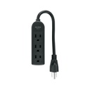 Multicontacto doméstico 3 entradas, negro VOLTECK