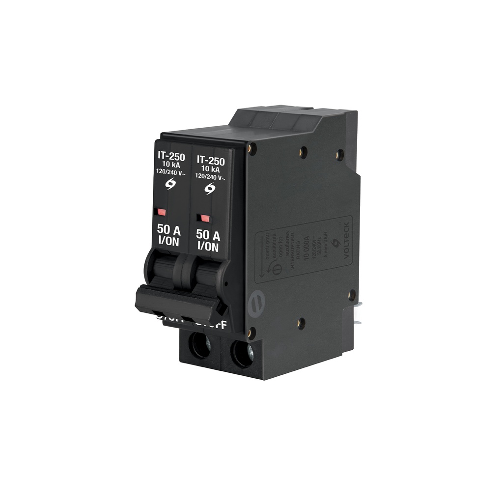 Interruptor de 2 polos 50A, enchufable, a granel, VOLTECK