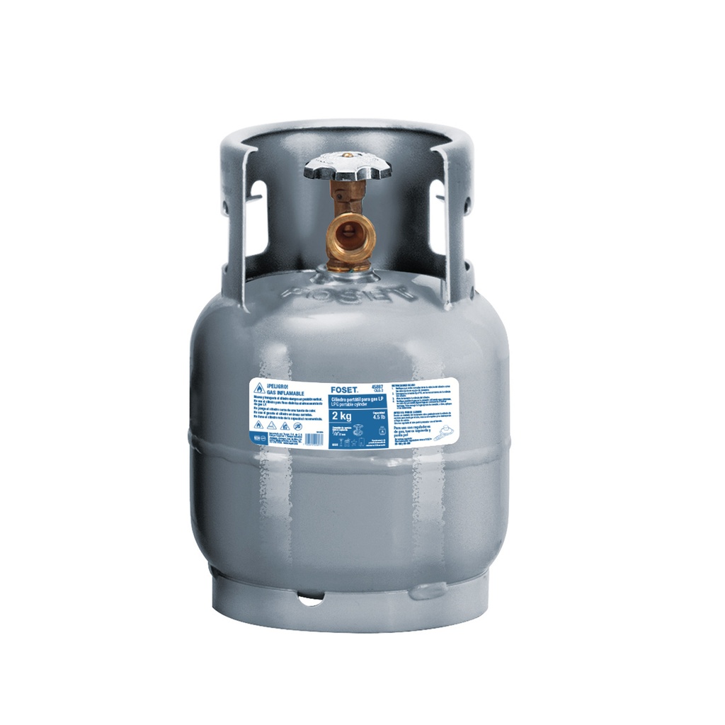 Cilindro portátil para gas LP, 2kg (4.5lb) FOSET