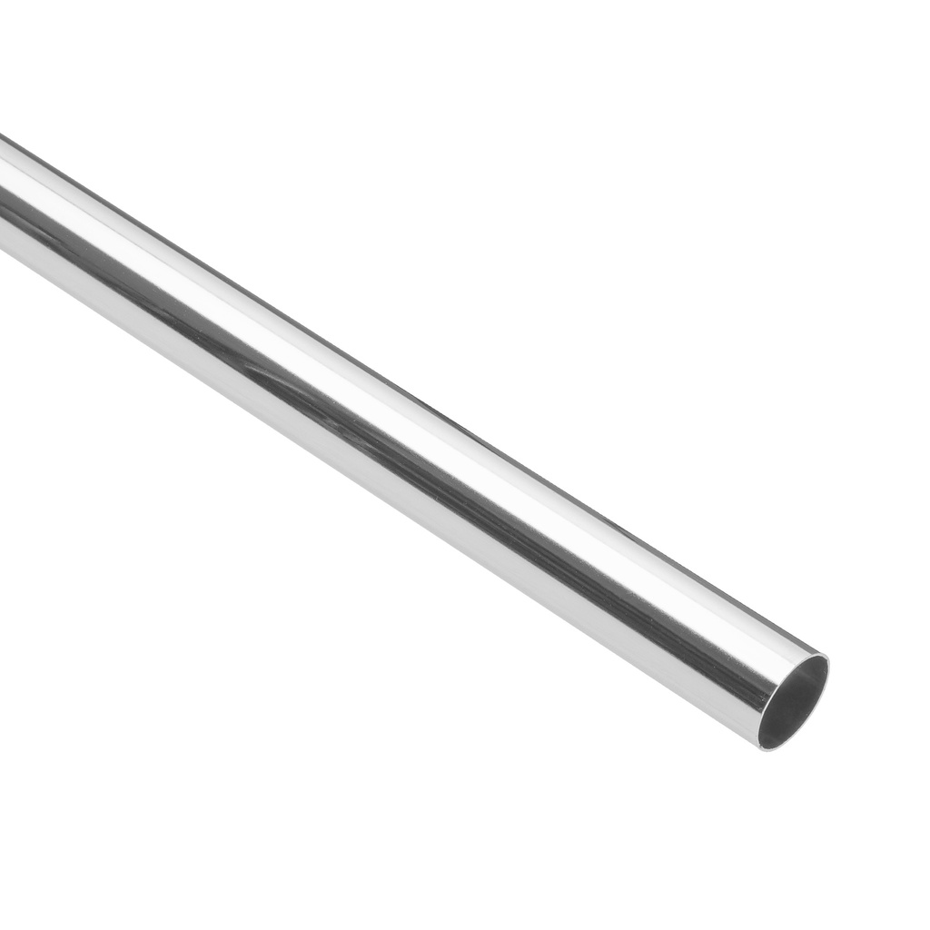 Tubo redondo para clóset, 2.4 m, acero cromado, HERMEX