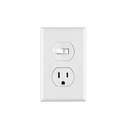 Placa armada interruptor y contacto, línea Standard, blanco