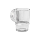 Portavaso cepillero con vaso de vidrio, níquel satín, AQUA