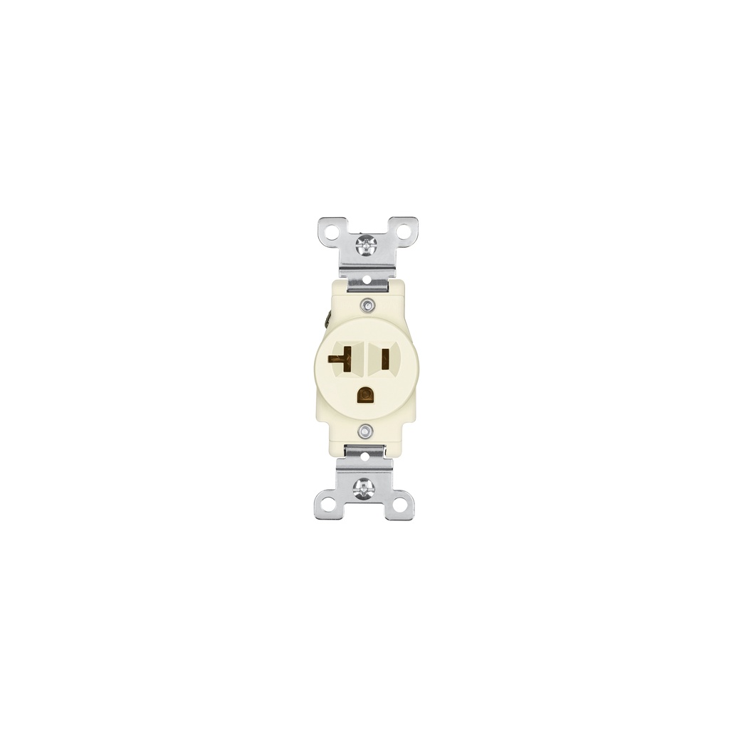 Contacto sencillo, 2 polos 3 hilos, 20 A, Standard, marfil