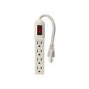 Multicontacto económico 4 entradas, blanco, VOLTECK