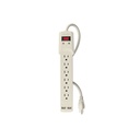 Multicontacto 14 AWG 6 entradas, 2 puertos USB, 850 J marfil