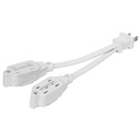 Mini extensión eléctrica doméstica dual 10 cm, blanca