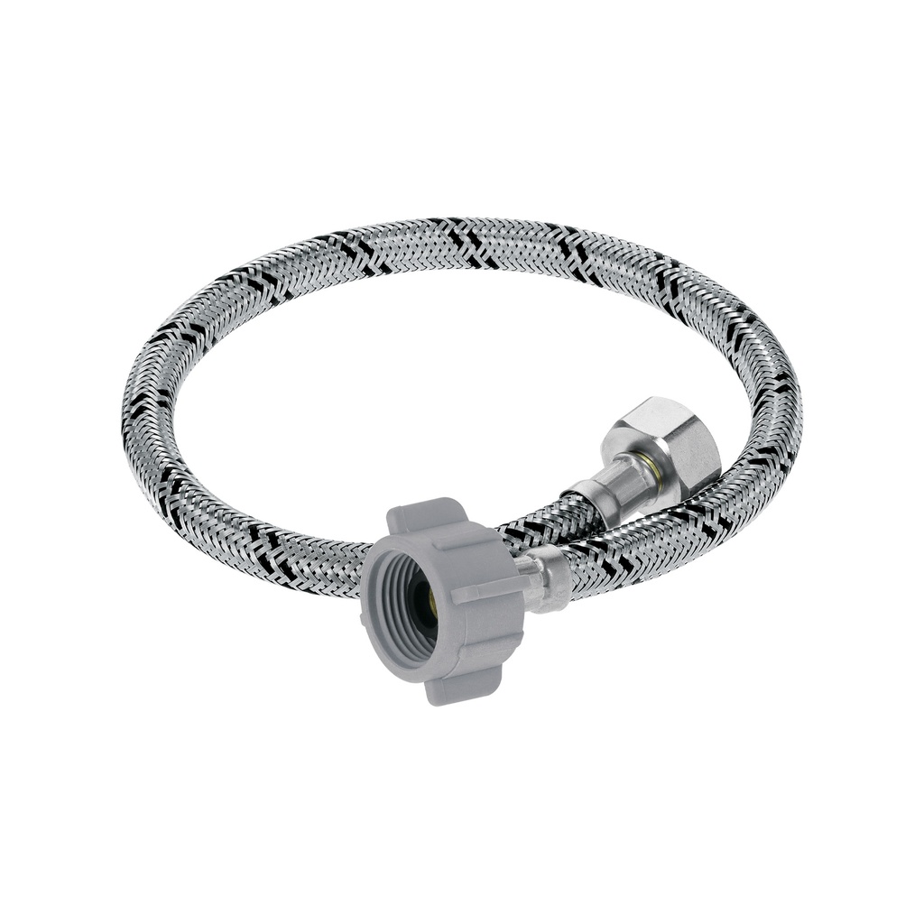 Manguera p/WC, acero inox, 1/2'x7/8', 50 cm, plástico/latón