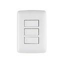 Placa armada 3 interruptores sencillos,blanco,línea Italiana