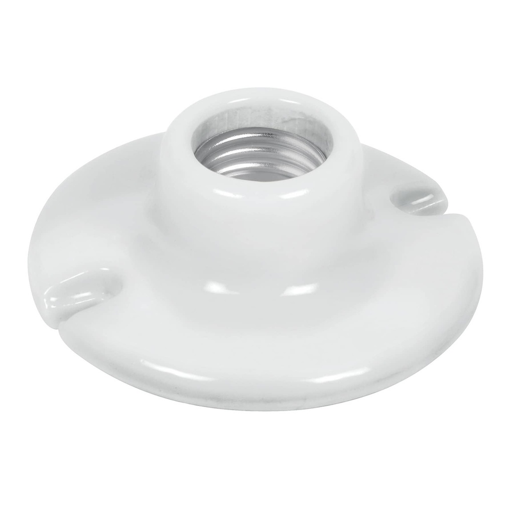 Portalámpara de porcelana, 3-1/2', redonda, VOLTECK