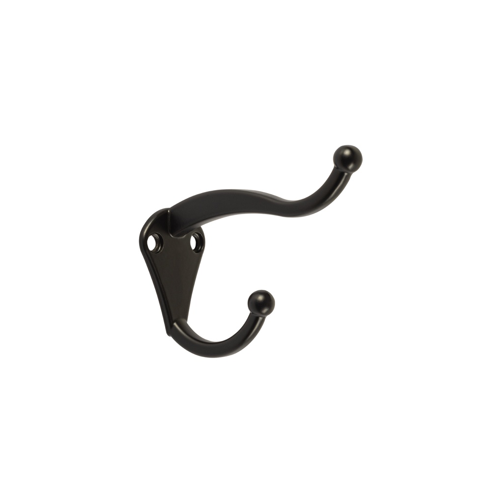 Gancho tipo perchero sombrero y abrigo, 4cm, negro, HERMEX