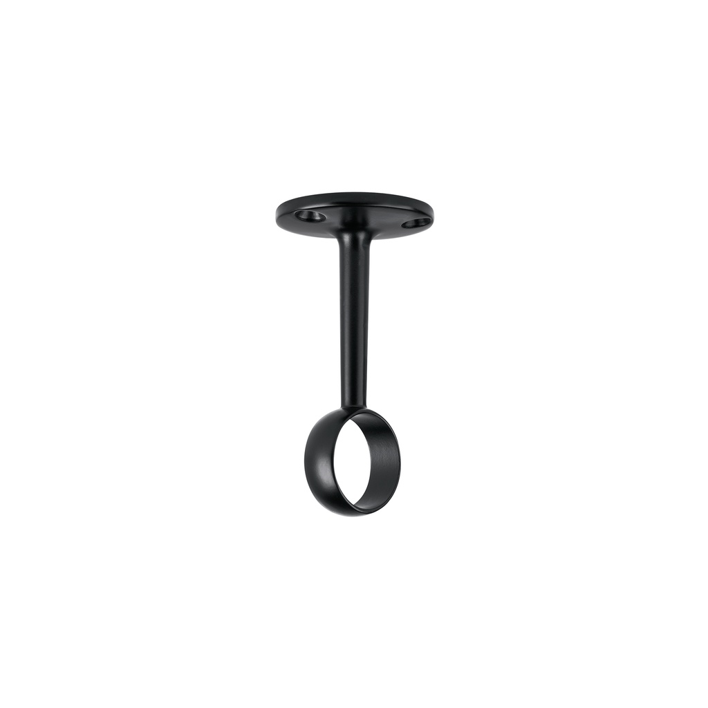 Soporte negro para tubo redondo de closet, HERMEX