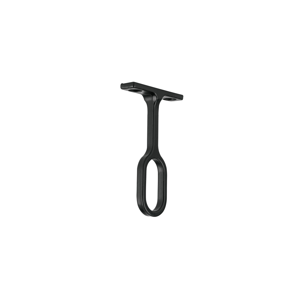 Soporte negro para tubo ovalado de closet, HERMEX