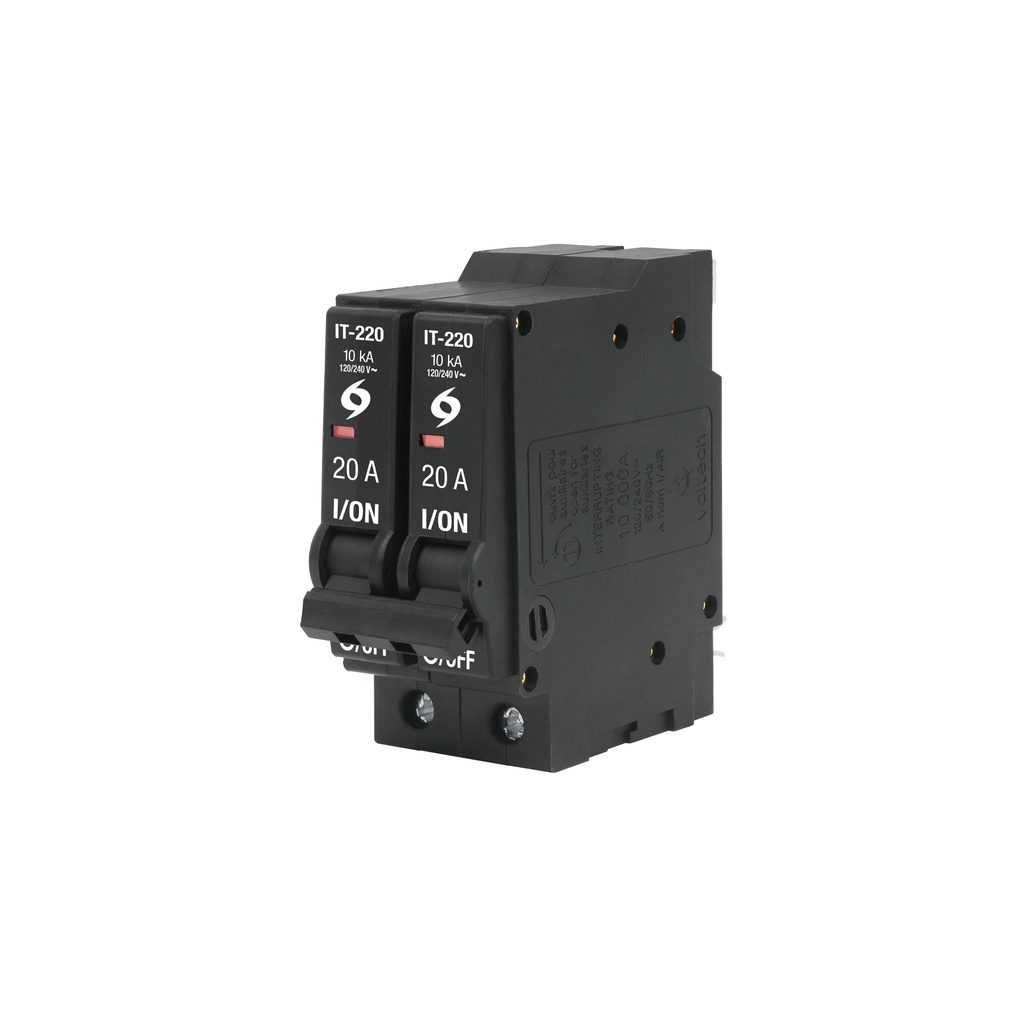 Interruptor de 2 polos 20A, enchufable, VOLTECK