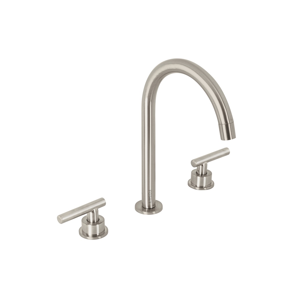 Mezcladora p/lavabo,taladros separados,palanca, satín, TÚBIG