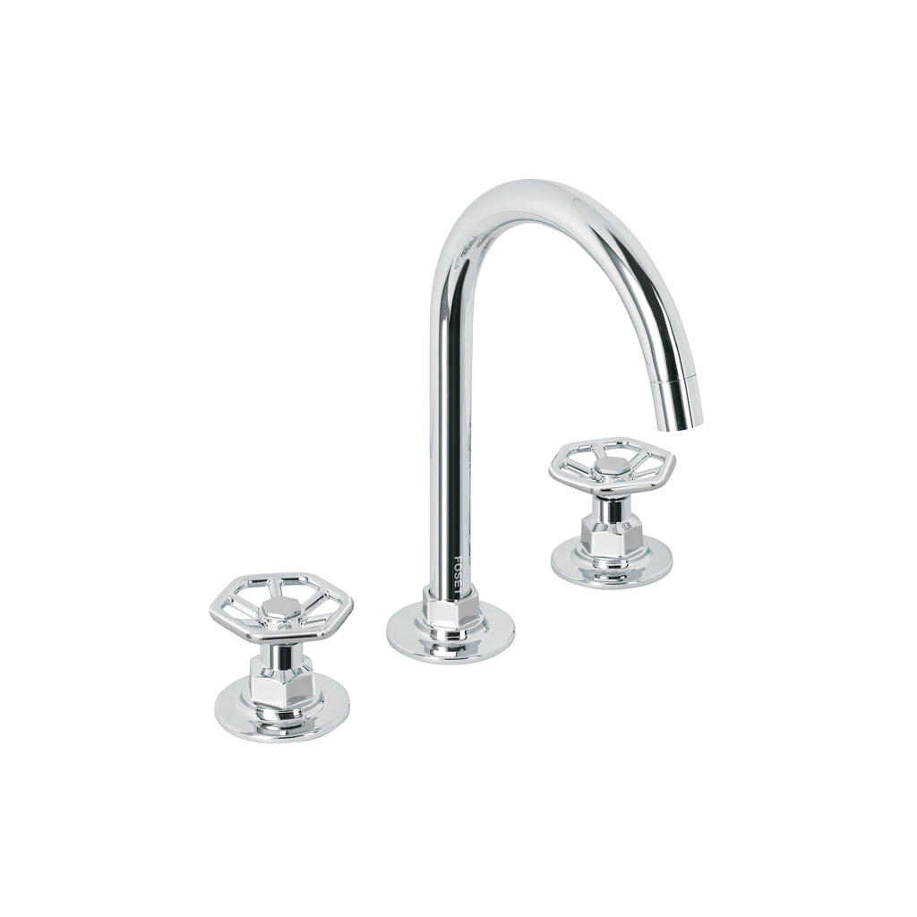 Mezcladora p/lavabo,taladros separados,redondos,cromo, TÚBIG