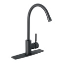 Monomando para fregadero, cuello alto, negro mate, TÚBIG