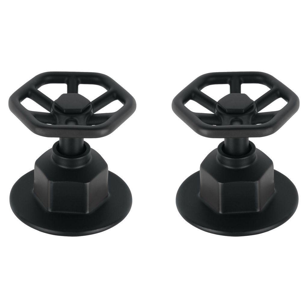 Juego de 2 manerales para regadera, volante, negro, TÚBIG