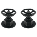Juego de 2 manerales para regadera, volante, negro, TÚBIG