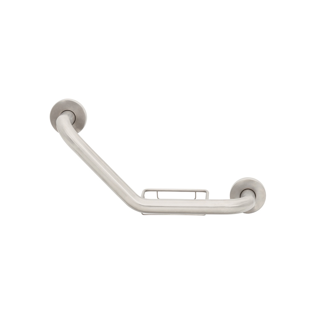 Barra angular con jabonera, acero inoxidable, 42cm, FOSET