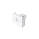 Toma de teléfono, 1.5 módulos, línea Española, color blanco