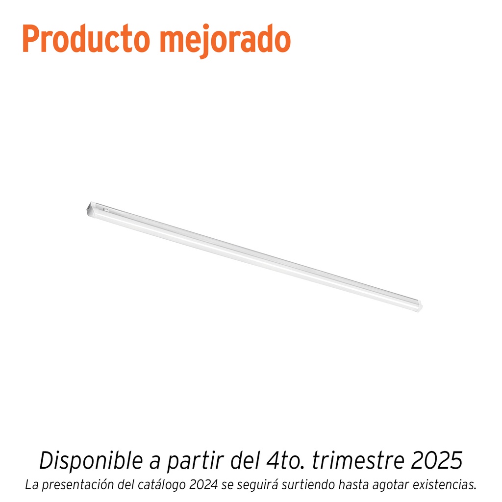 Luminario lineal LED 24W, 6500K, ultradelgado, para gabinete